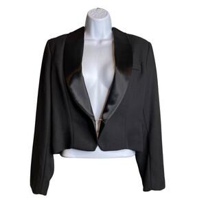 Vintage C.C. Bates Women's Black Shawl Collar Cropped Blazer Size 9/10 Old Money